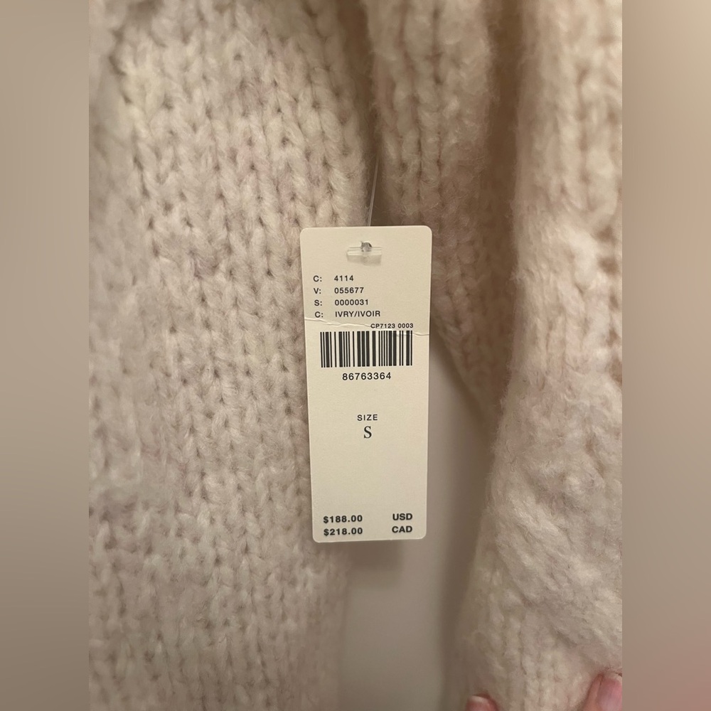Ivory Ruffle Knit Long Cardigan - Picture 3 of 7